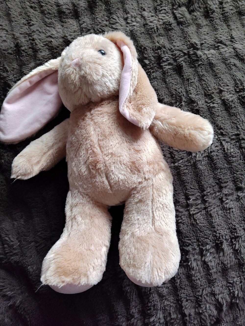 Plush Beige Bunny Stuffed Animal with Pink Ear Lining Build-A-Bear